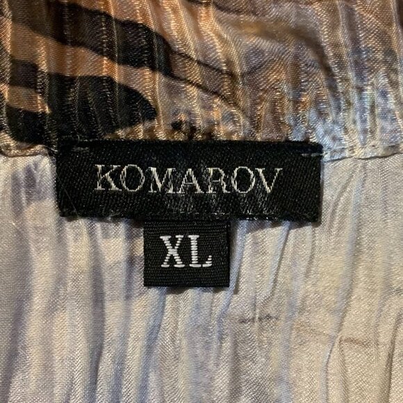 Komarov Women's Crinkle Lace Button Abstract Long Sleeve Shirt Size XL - Picture 7 of 13